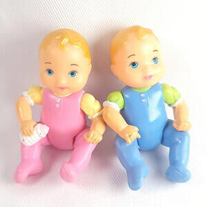 SOLD - Fisher Price Loving Family Dollhouse Twin Time Baby Girl & Boy Figures
